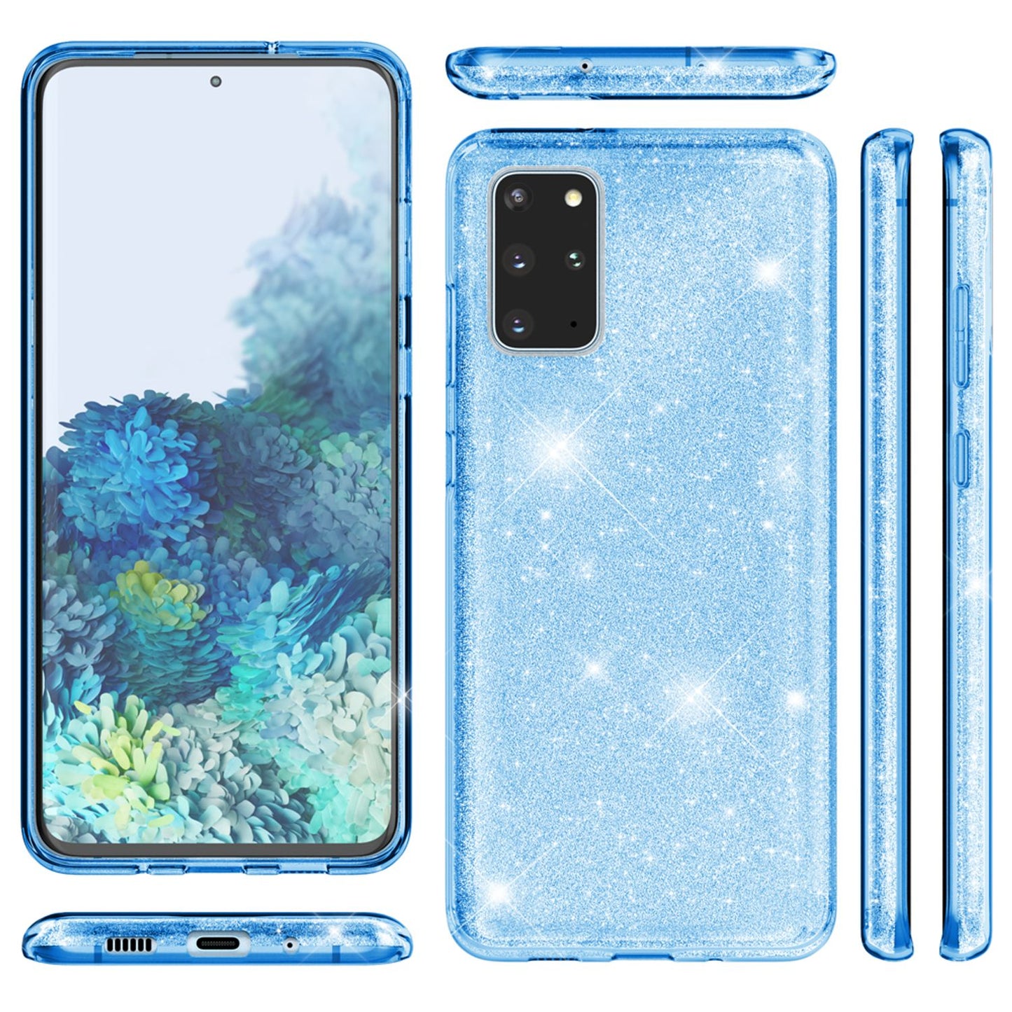 NALIA Galaxy S20 Plus Glitzer Hülle Diamant Effekt - Passform Für Galaxy S20 Plus, TPU Material, Leichtes Gewicht