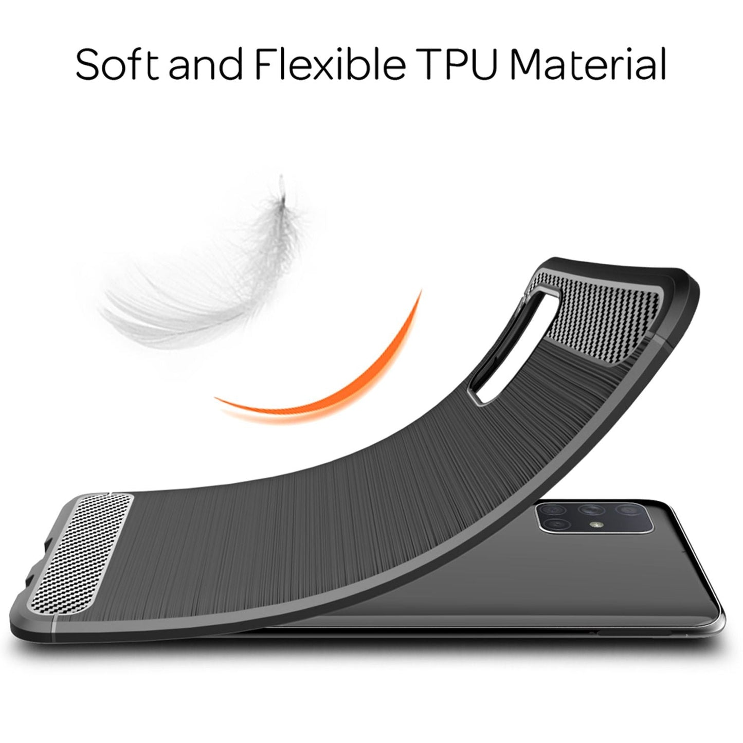 NALIA Carbon Look Case für Samsung Galaxy A71, Handy Hülle Schutz Tasche Cover