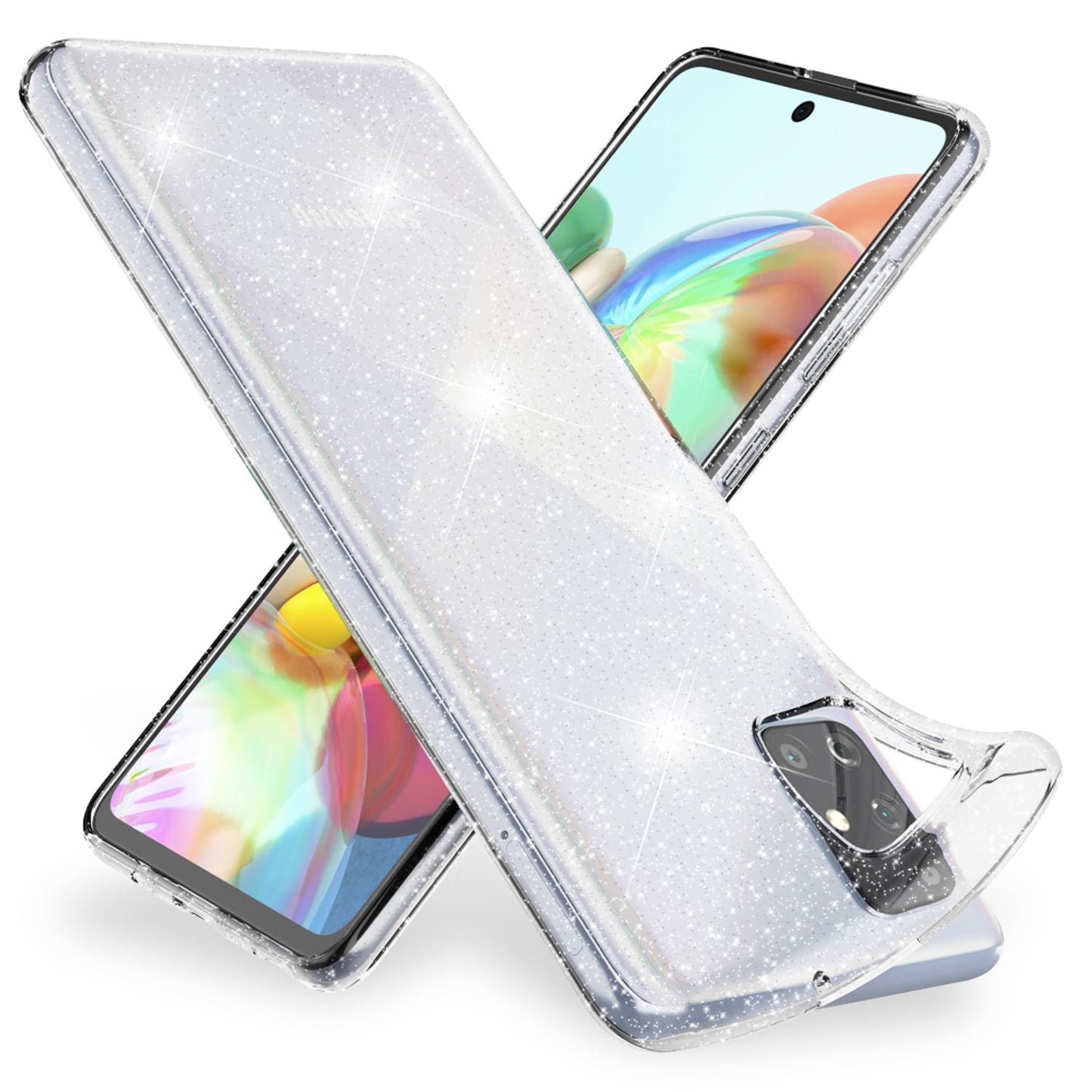 NALIA Glitzer Handyhülle für Samsung Galaxy A51 Hülle, Bling Silikon Handyhülle Cover