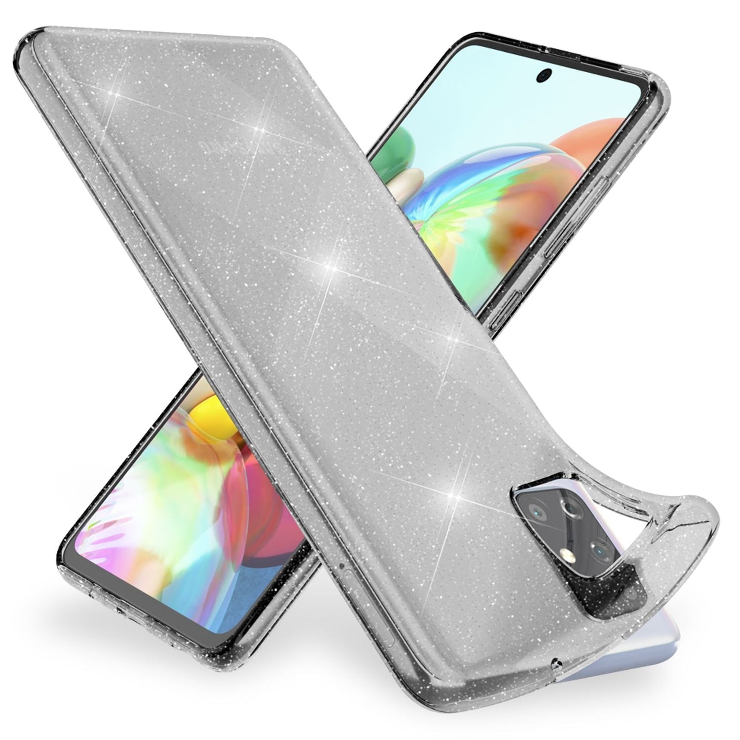 NALIA Glitzer Handyhülle für Samsung Galaxy A51 Hülle, Bling Silikon Handyhülle Cover