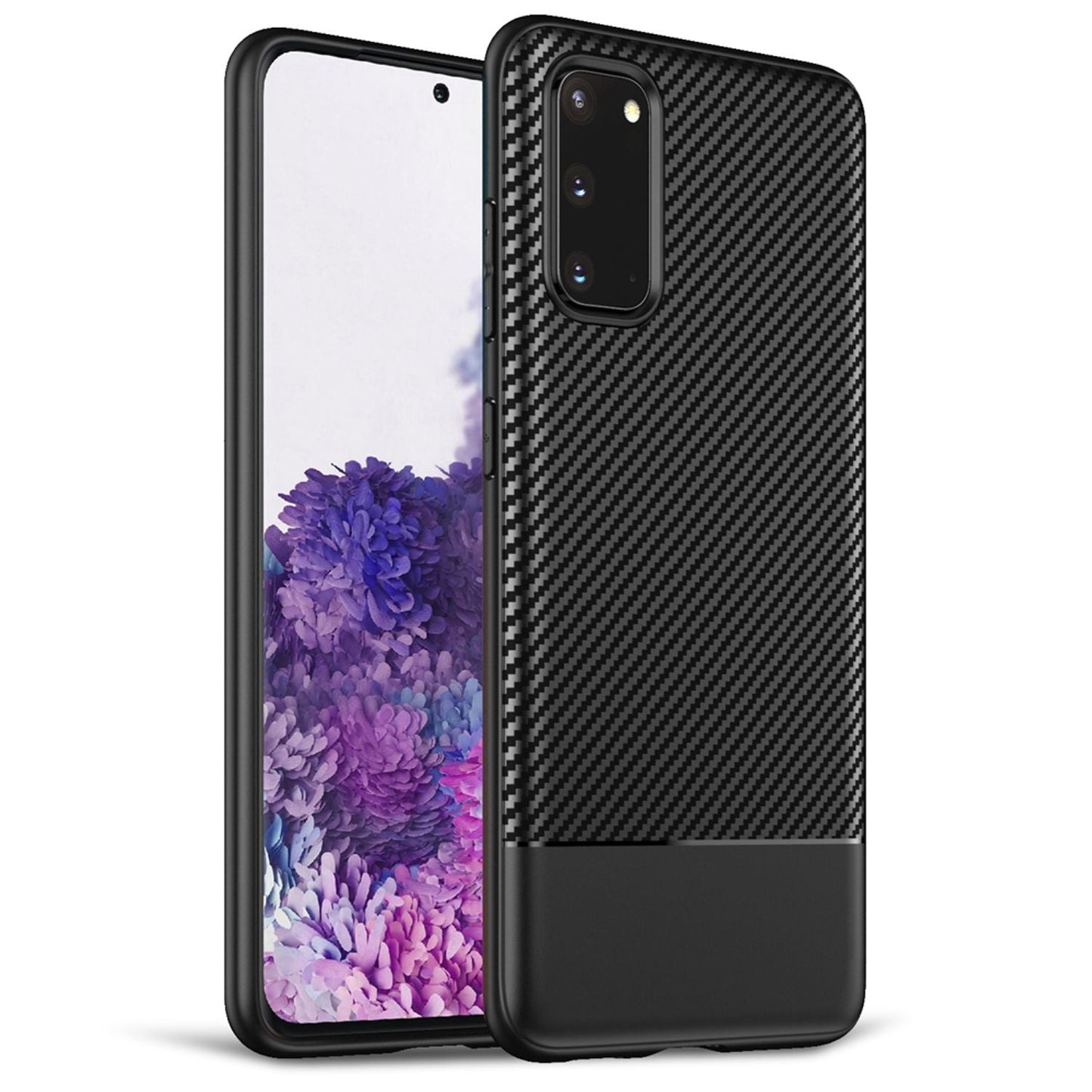 NALIA Carbon Case für Samsung Galaxy S20, Silikon Handy Hülle TPU Schutz Cover