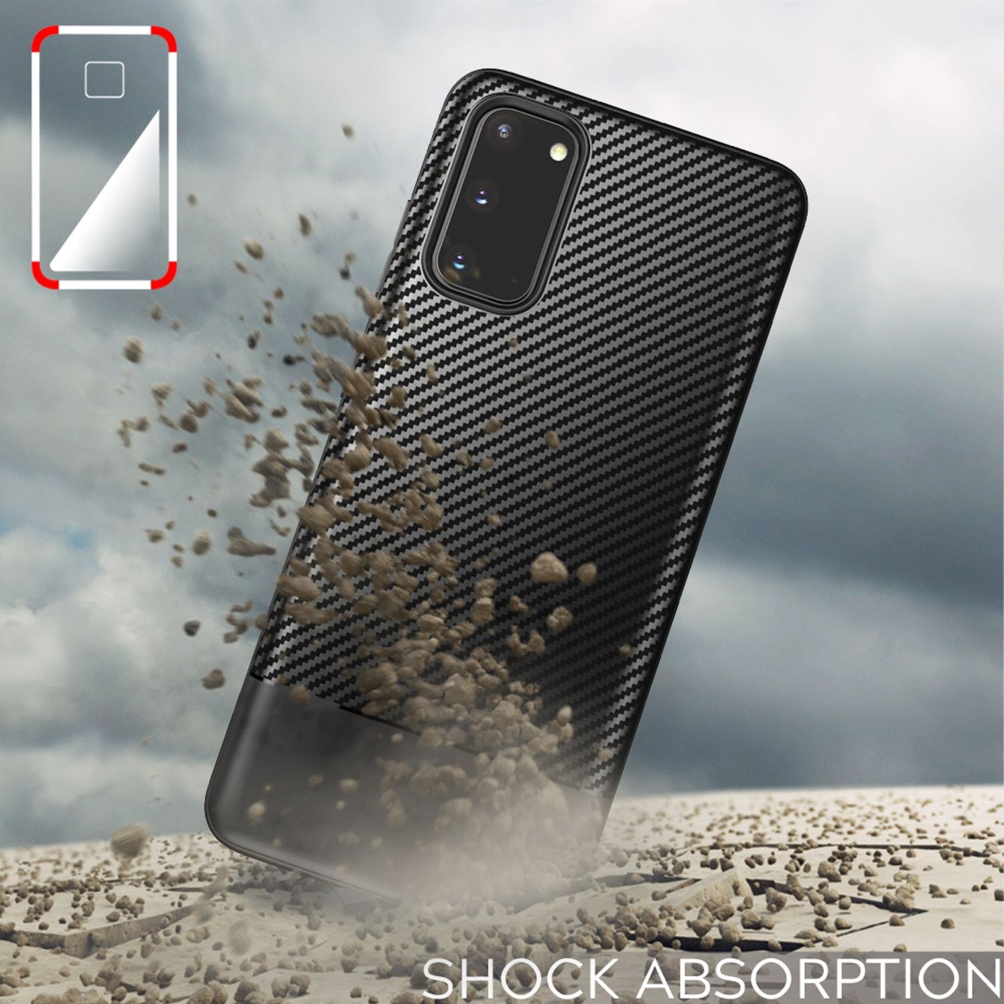 NALIA Carbon Case für Samsung Galaxy S20, Silikon Handy Hülle TPU Schutz Cover