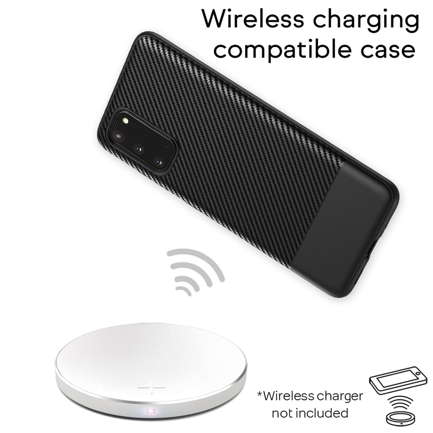 NALIA Carbon Case für Samsung Galaxy S20, Silikon Handy Hülle TPU Schutz Cover