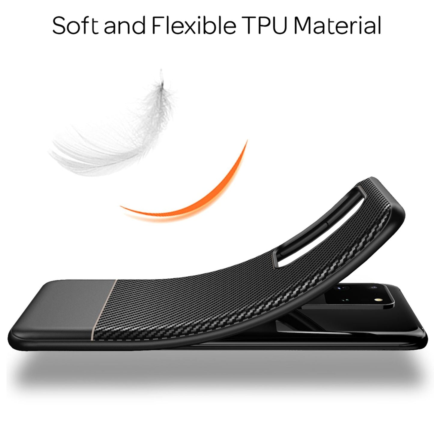 NALIA Carbon Case für Samsung Galaxy S20 Ultra, Silikon Handy Hülle Schutz Cover