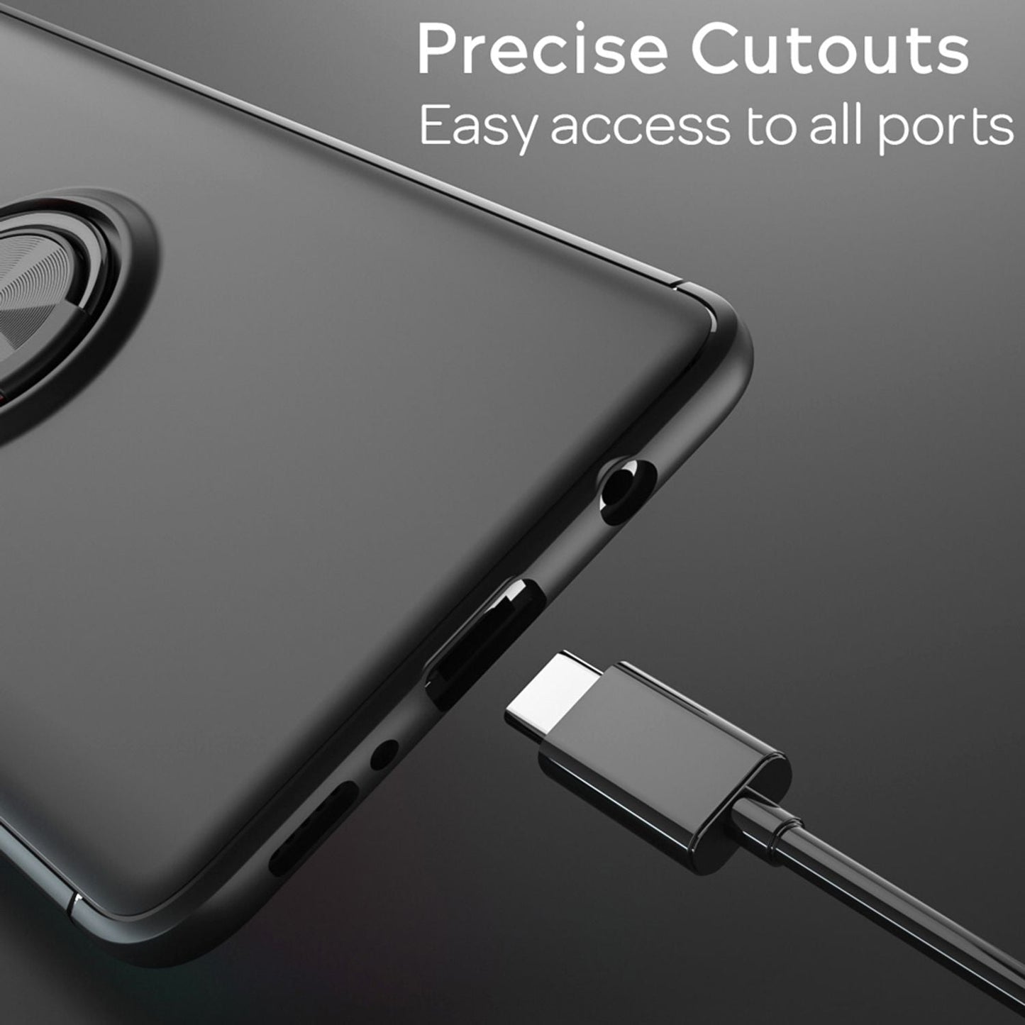 NALIA 360° Ring Handyhülle für Samsung Galaxy A51, Robuste Silikon Handy Schutzhülle