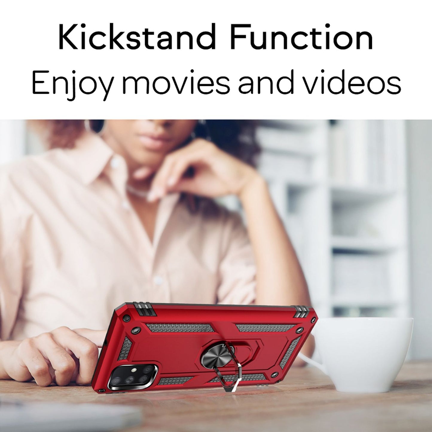 NALIA Ring Hülle für Samsung Galaxy A51, Handy Schutz Tasche Cover Case Bumper