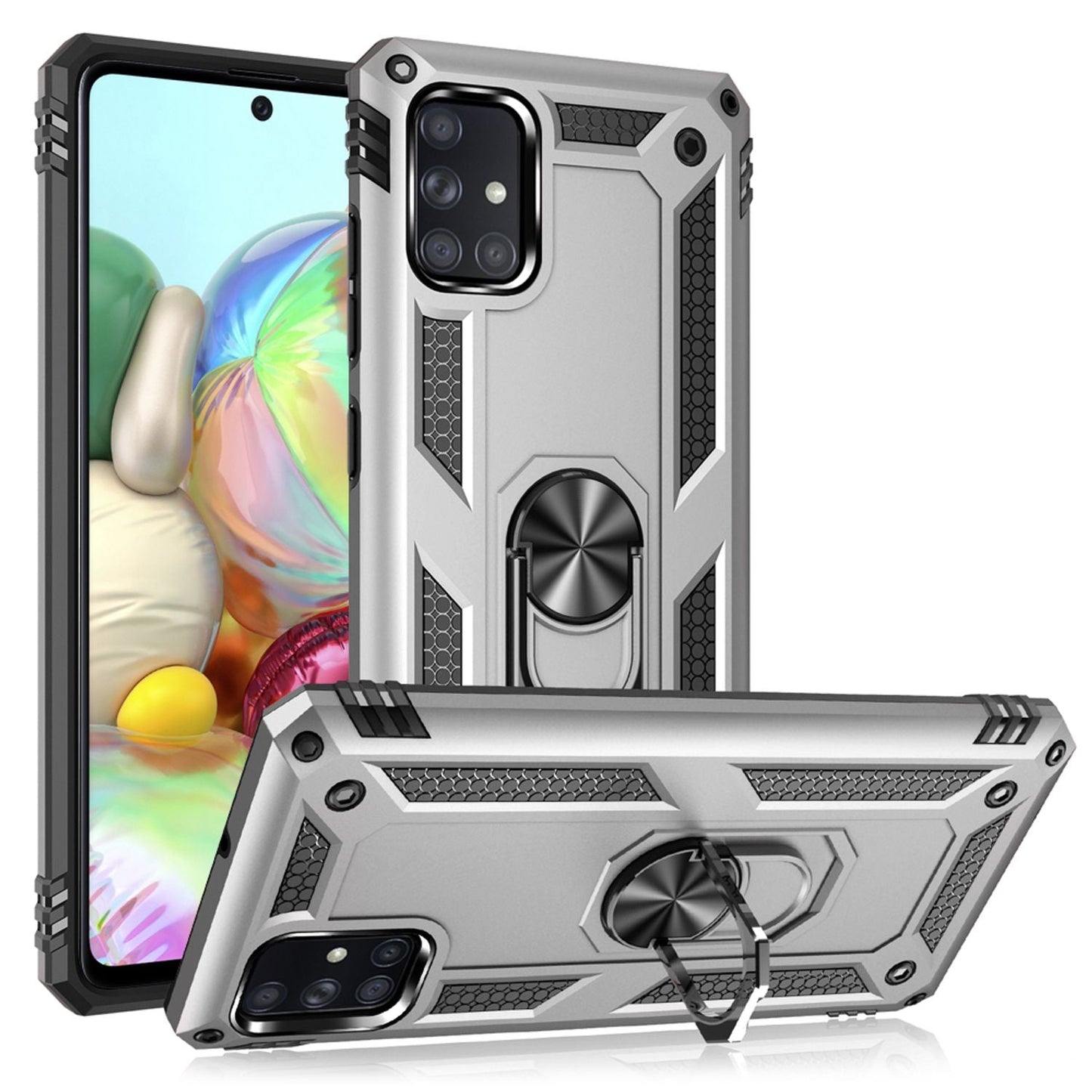 NALIA Ring Hülle für Samsung Galaxy A71, Handy Schutz Tasche Cover Case Bumper