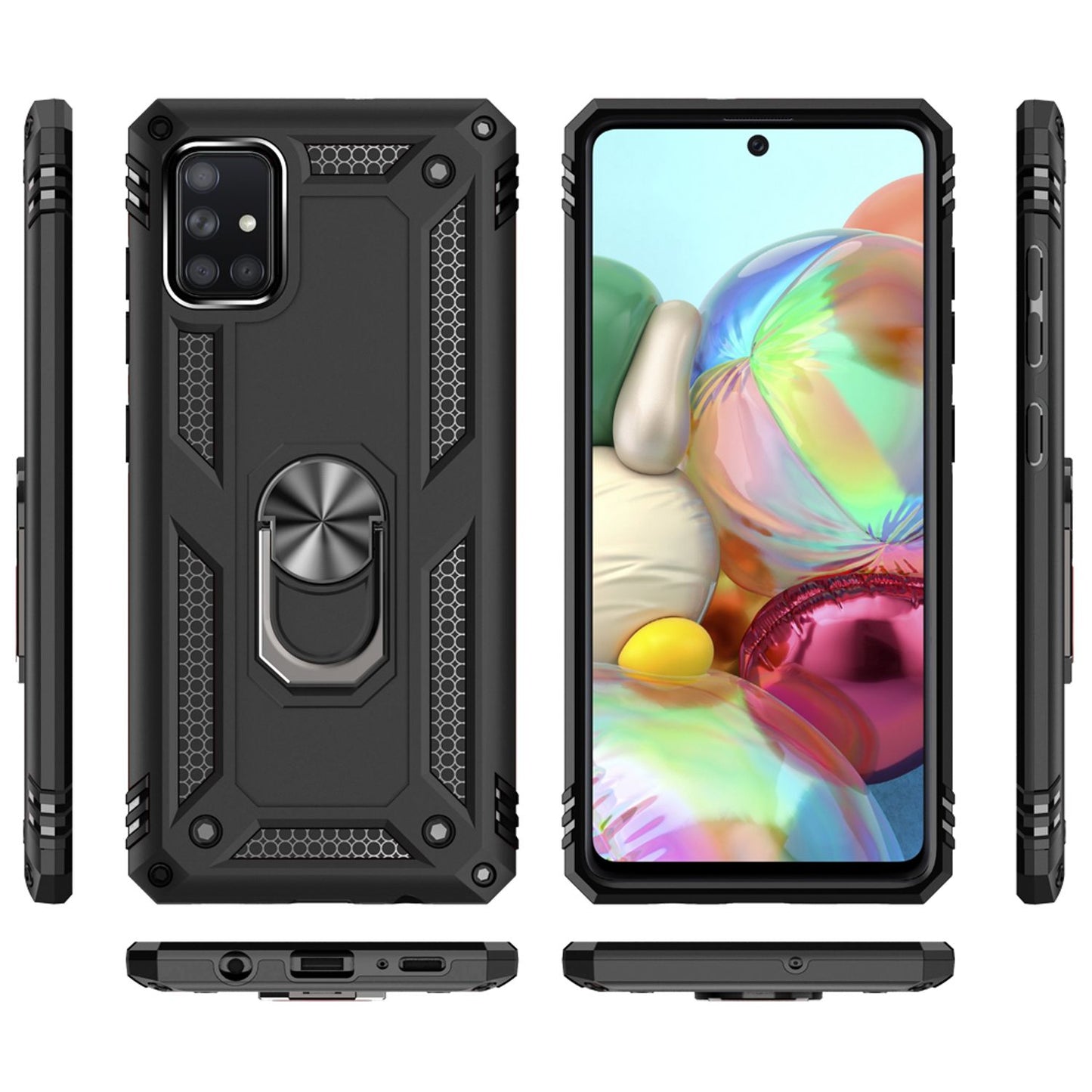 NALIA Ring Hülle für Samsung Galaxy A71, Handy Schutz Tasche Cover Case Bumper
