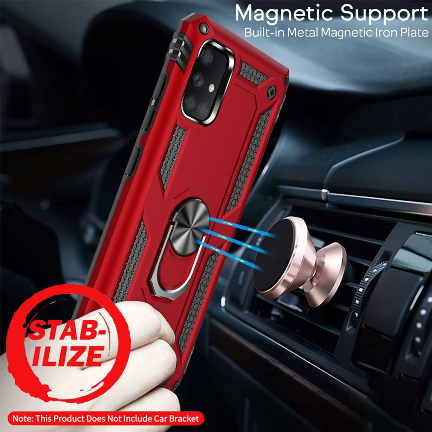 NALIA Ring Hülle für Samsung Galaxy A71, Handy Schutz Tasche Cover Case Bumper