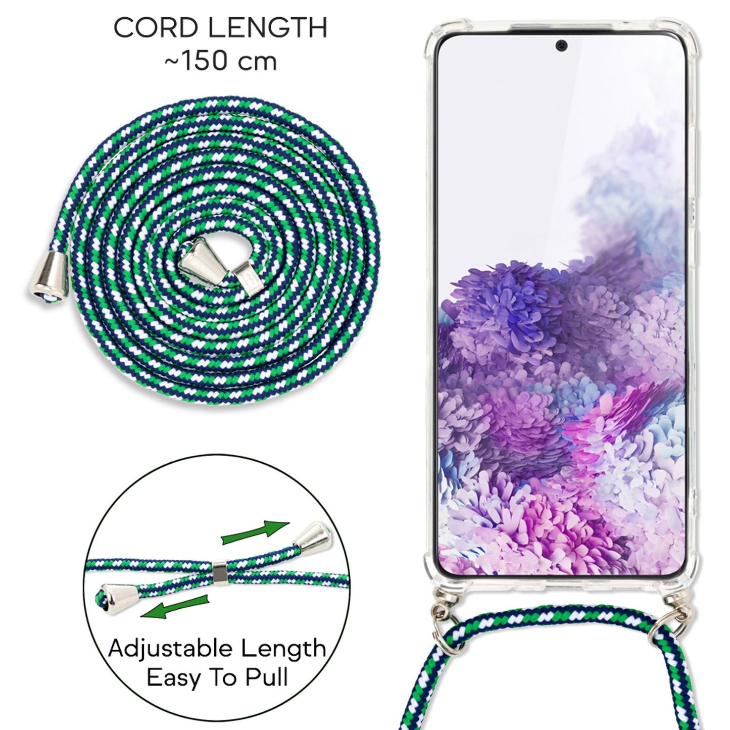 NALIA Galaxy S20 Plus Hangit Umhängehülle - Kompatibel Galaxy S20 Plus, Weiche Kordel, Verstellbare Länge