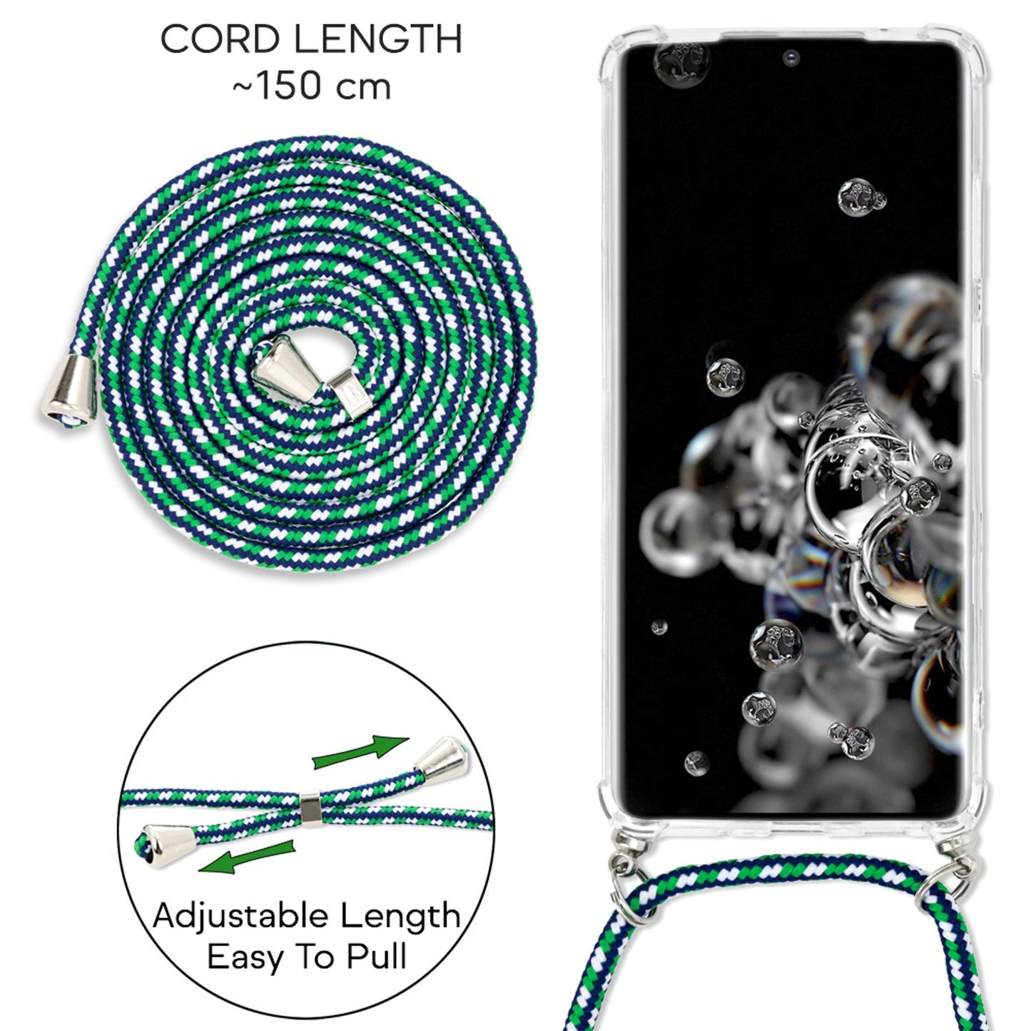 NALIA Galaxy S20 Ultra Hülle Mit Kette - Weiches TPU Kettenlänge 70 Cm Kompatibel Galaxy S20 Ultra