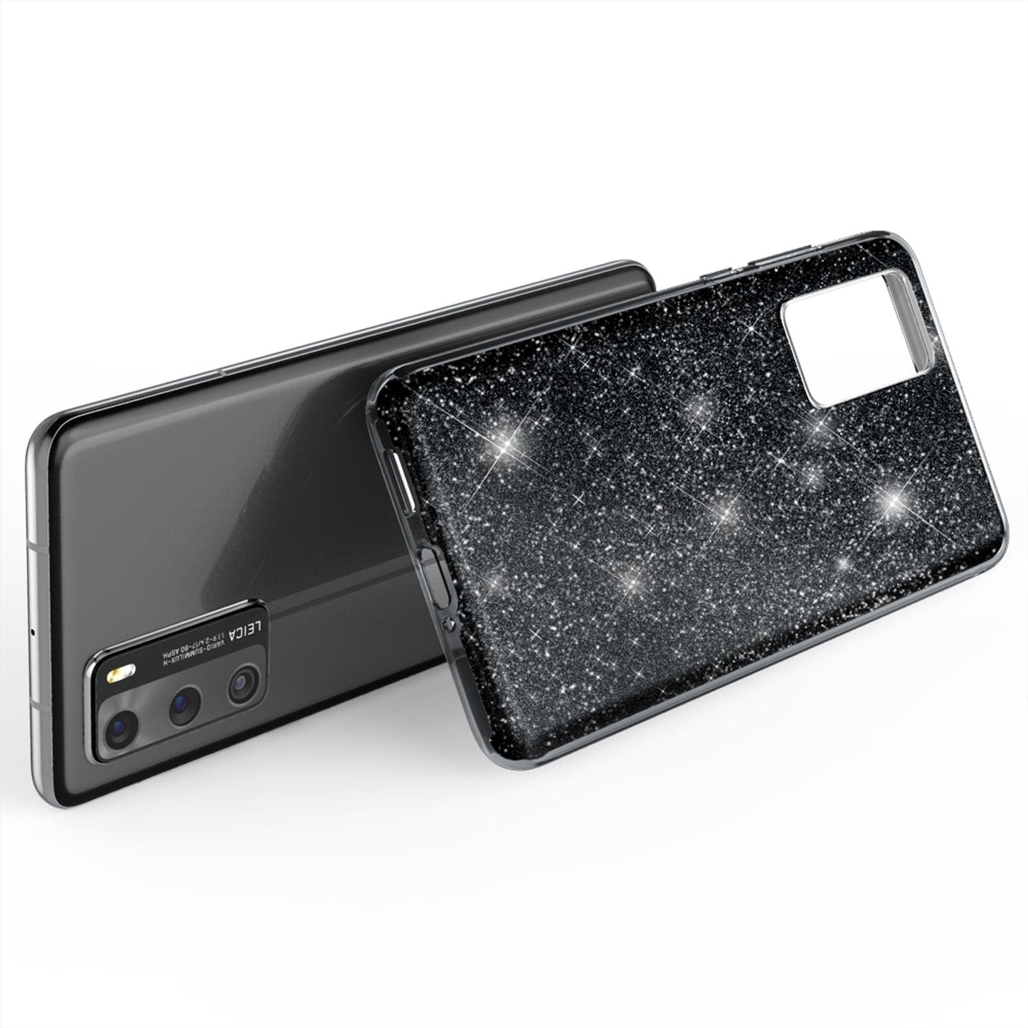 NALIA Glitzer Handyhülle für Huawei P40, Glitzer Handy Hülle Bling Cover Schutz Tasche
