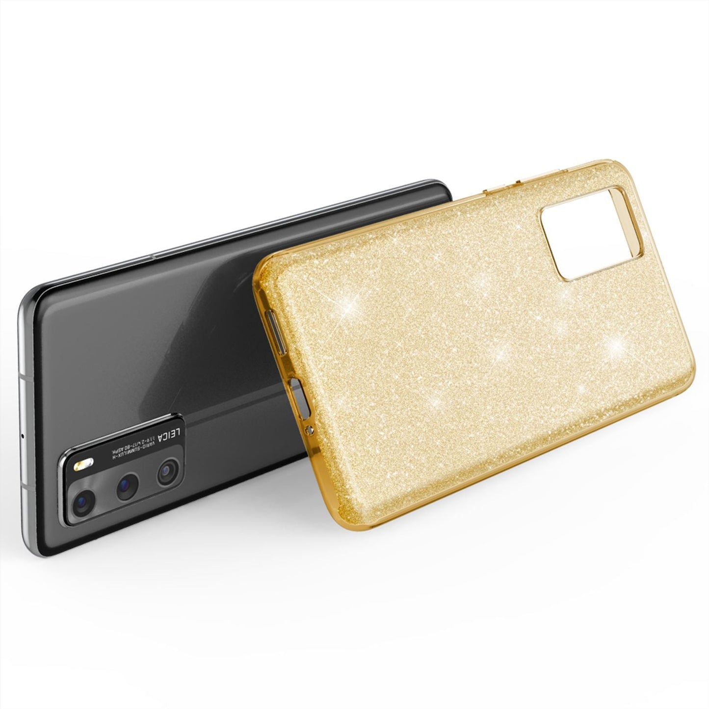 NALIA Glitzer Handyhülle für Huawei P40, Glitzer Handy Hülle Bling Cover Schutz Tasche