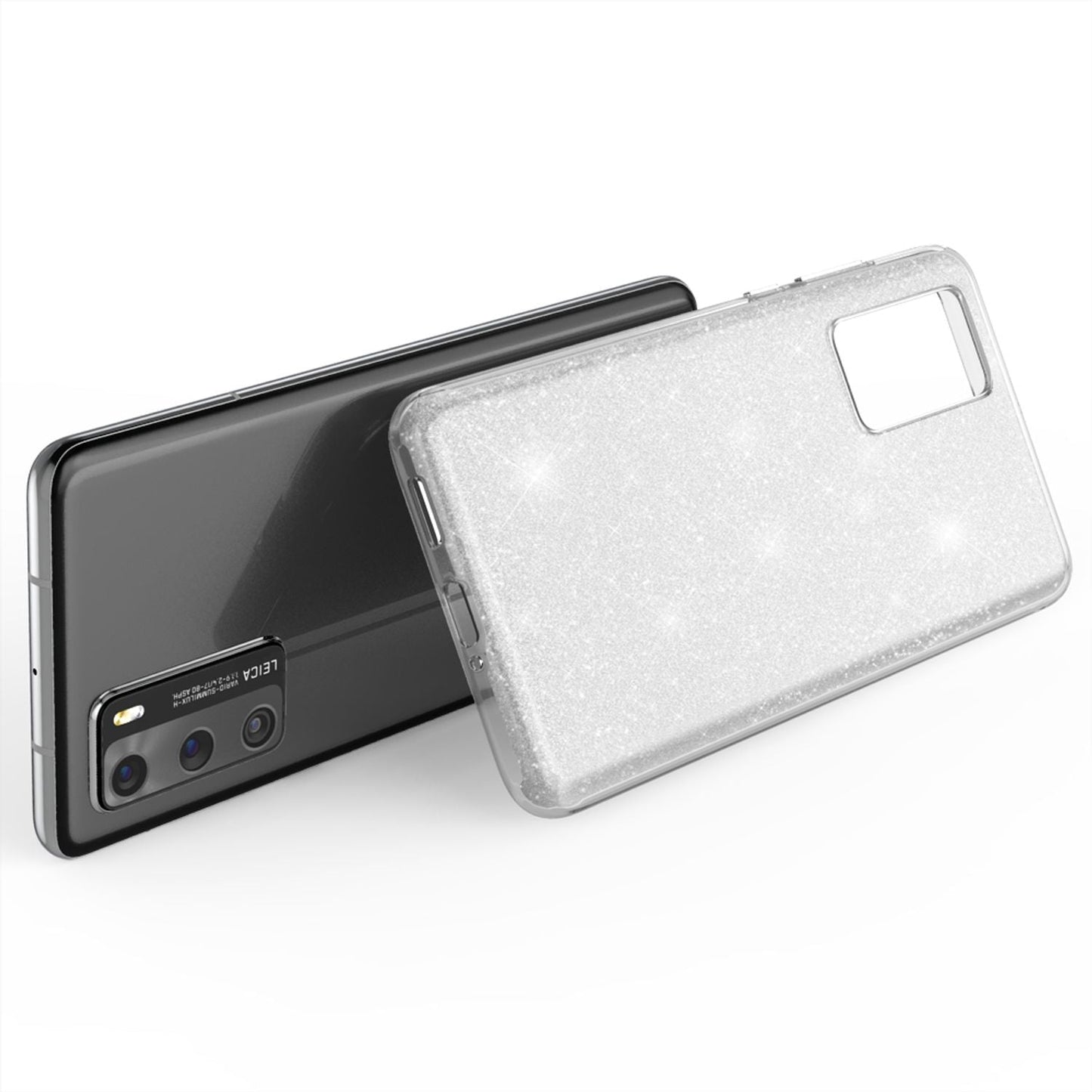 NALIA Glitzer Handyhülle für Huawei P40, Glitzer Handy Hülle Bling Cover Schutz Tasche