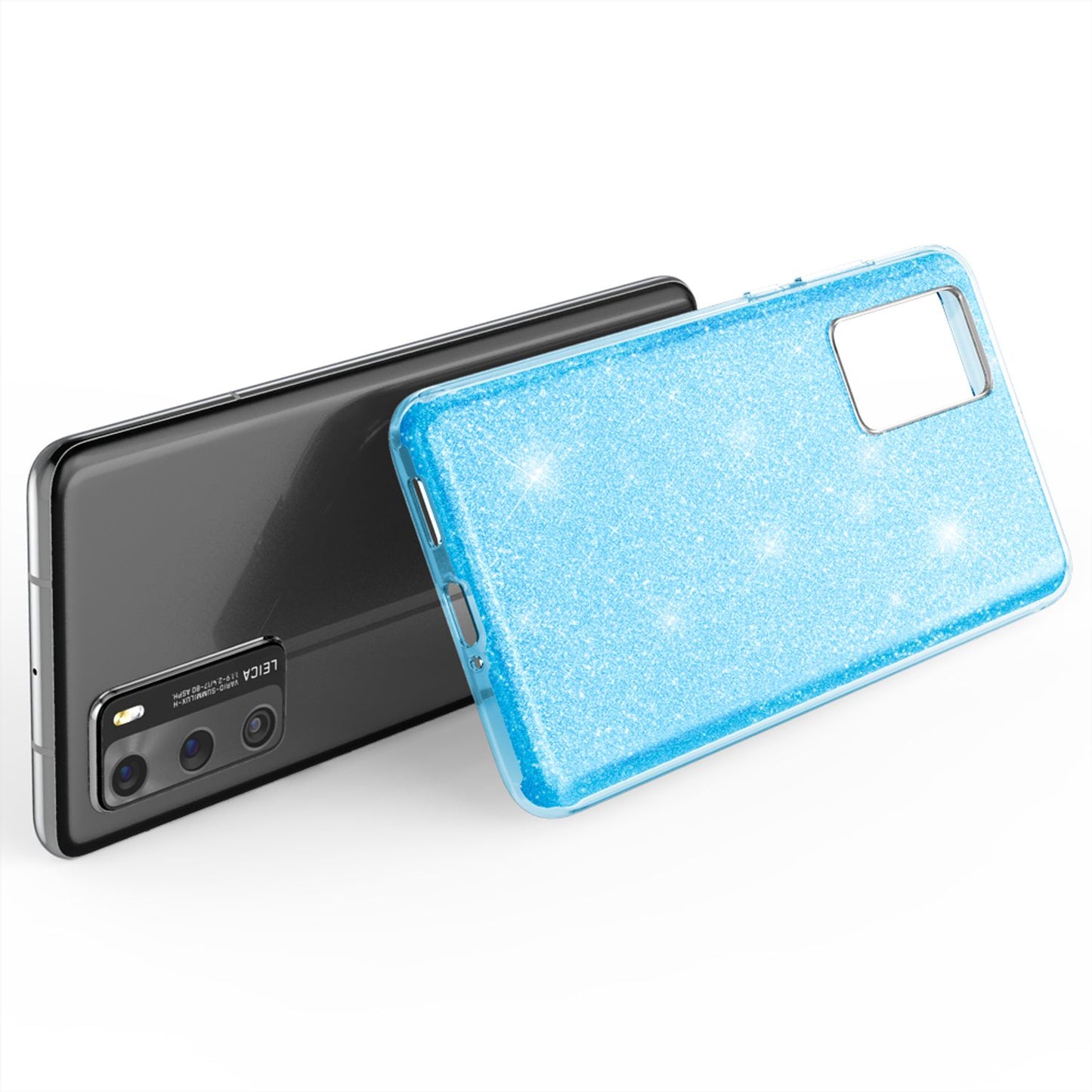 NALIA Glitzer Handyhülle für Huawei P40, Glitzer Handy Hülle Bling Cover Schutz Tasche