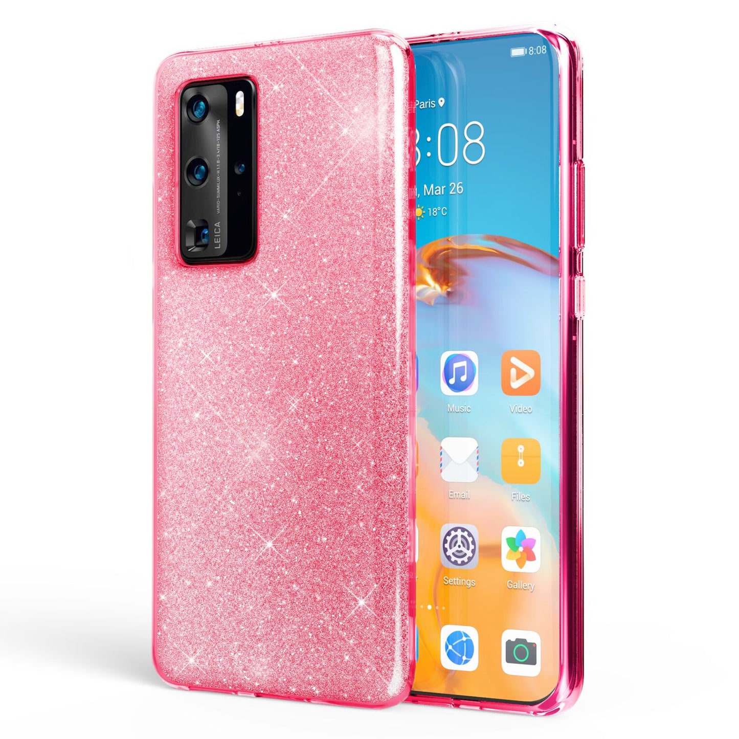 NALIA Glitzer Handyhülle für Huawei P40 Pro, Glitzer Handy Hülle Cover Schutz Tasche