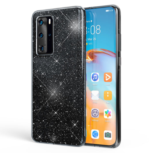 NALIA Glitzer Handyhülle für Huawei P40 Pro, Glitzer Handy Hülle Cover Schutz Tasche