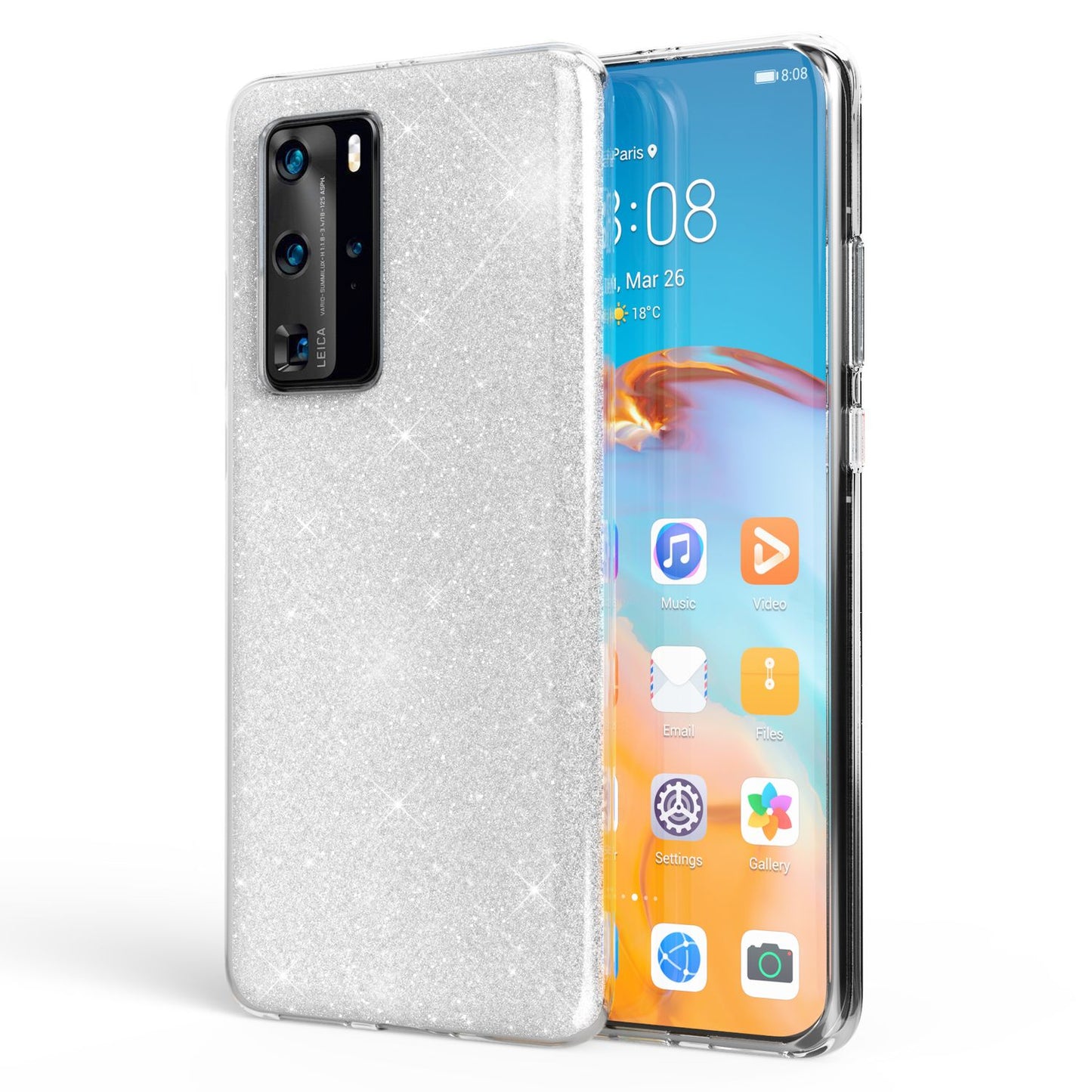 NALIA Glitzer Handyhülle für Huawei P40 Pro, Glitzer Handy Hülle Cover Schutz Tasche