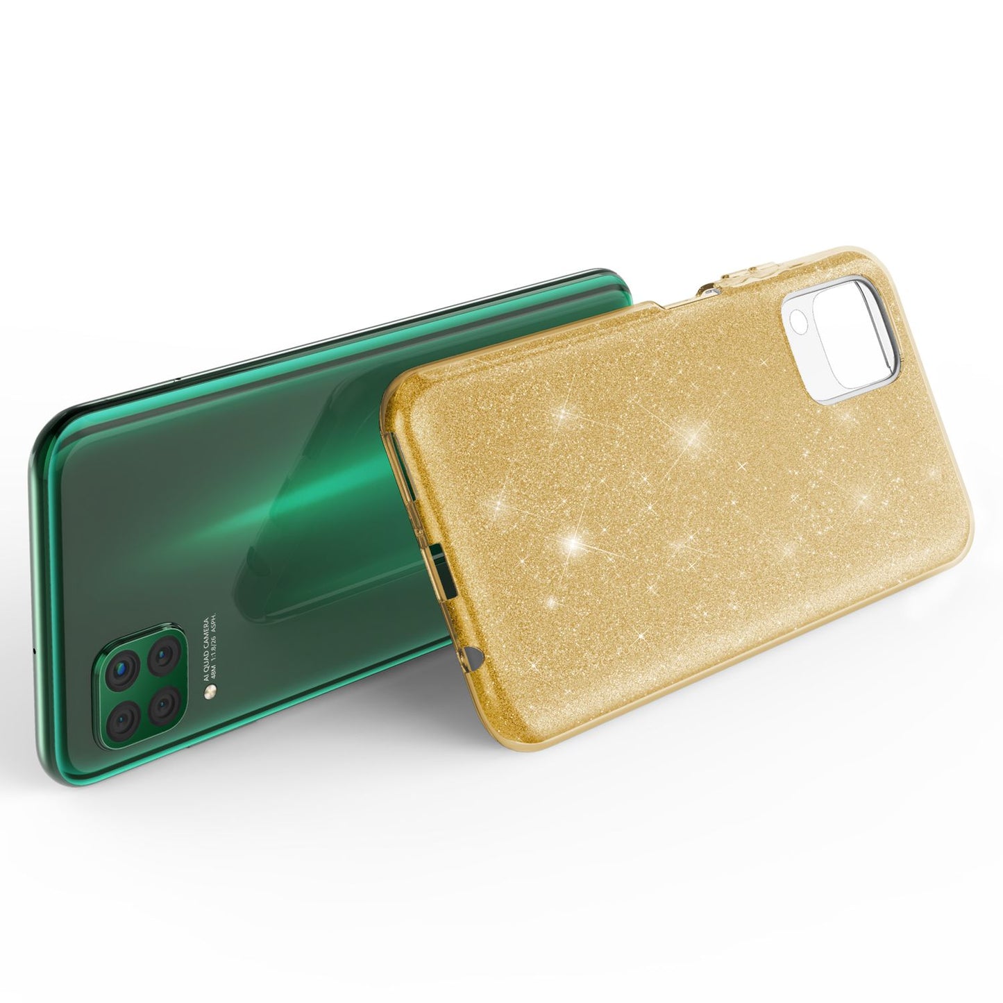 NALIA Glitzer Handyhülle für Huawei P40 Lite, Glitzer Handy Hülle Bling Schutz Cover