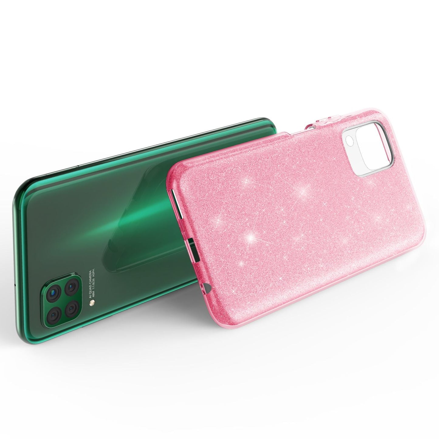 NALIA Glitzer Handyhülle für Huawei P40 Lite, Glitzer Handy Hülle Bling Schutz Cover