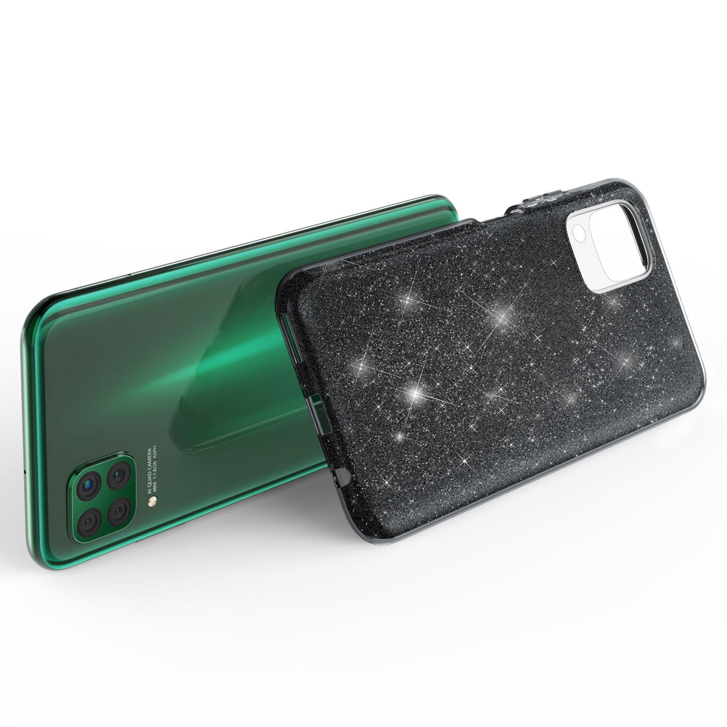 NALIA Glitzer Handyhülle für Huawei P40 Lite, Glitzer Handy Hülle Bling Schutz Cover