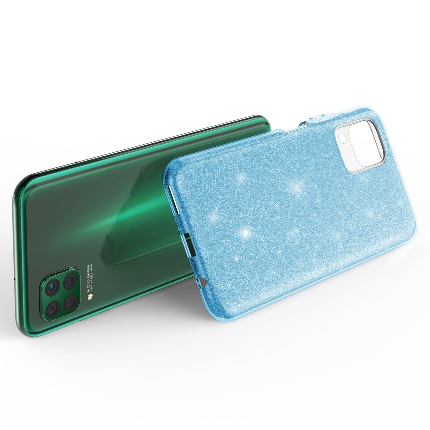NALIA Glitzer Handyhülle für Huawei P40 Lite, Glitzer Handy Hülle Bling Schutz Cover