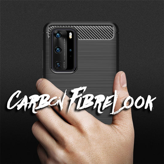 NALIA Carbon Look Case für Huawei P40 Pro, Handy Hülle Schutz Tasche TPU Cover