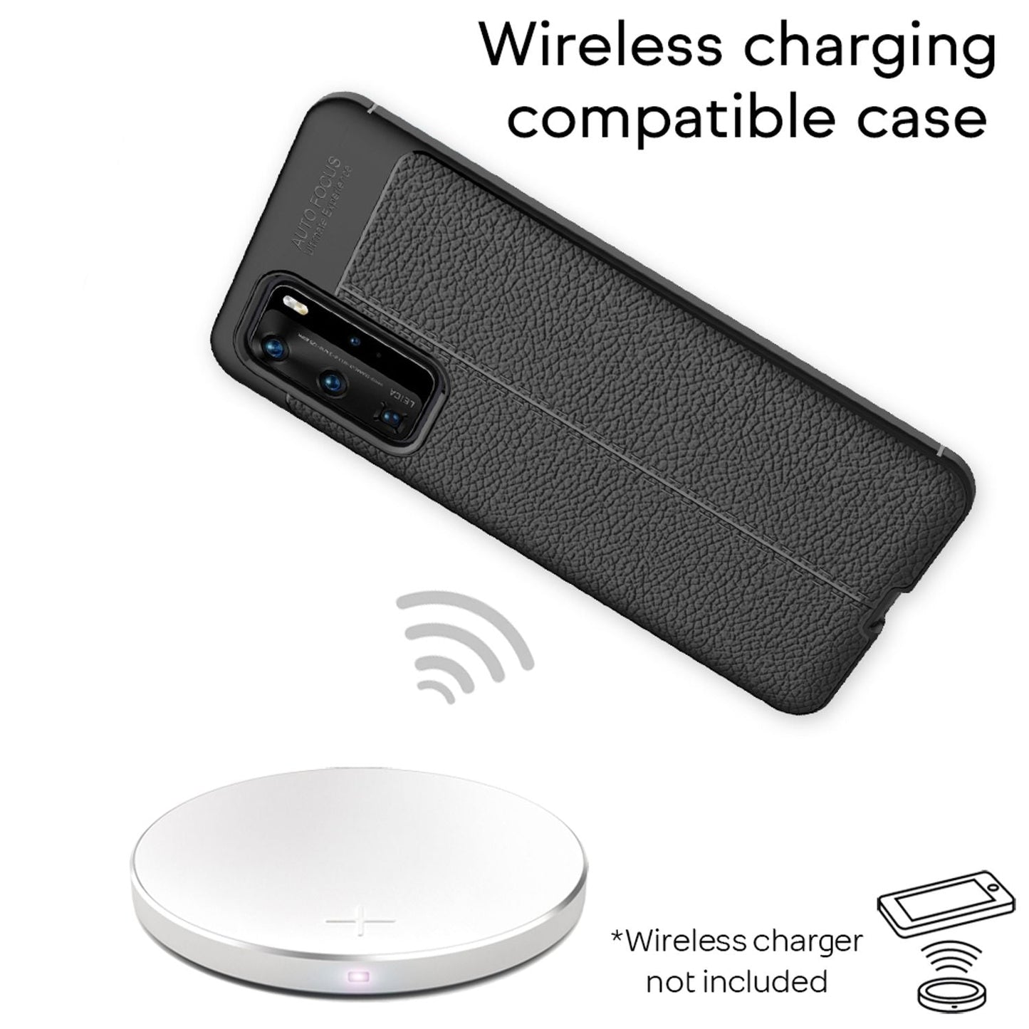 NALIA Huawei P40 Pro Lederoptik Hülle Slim Stoßfest Dünn