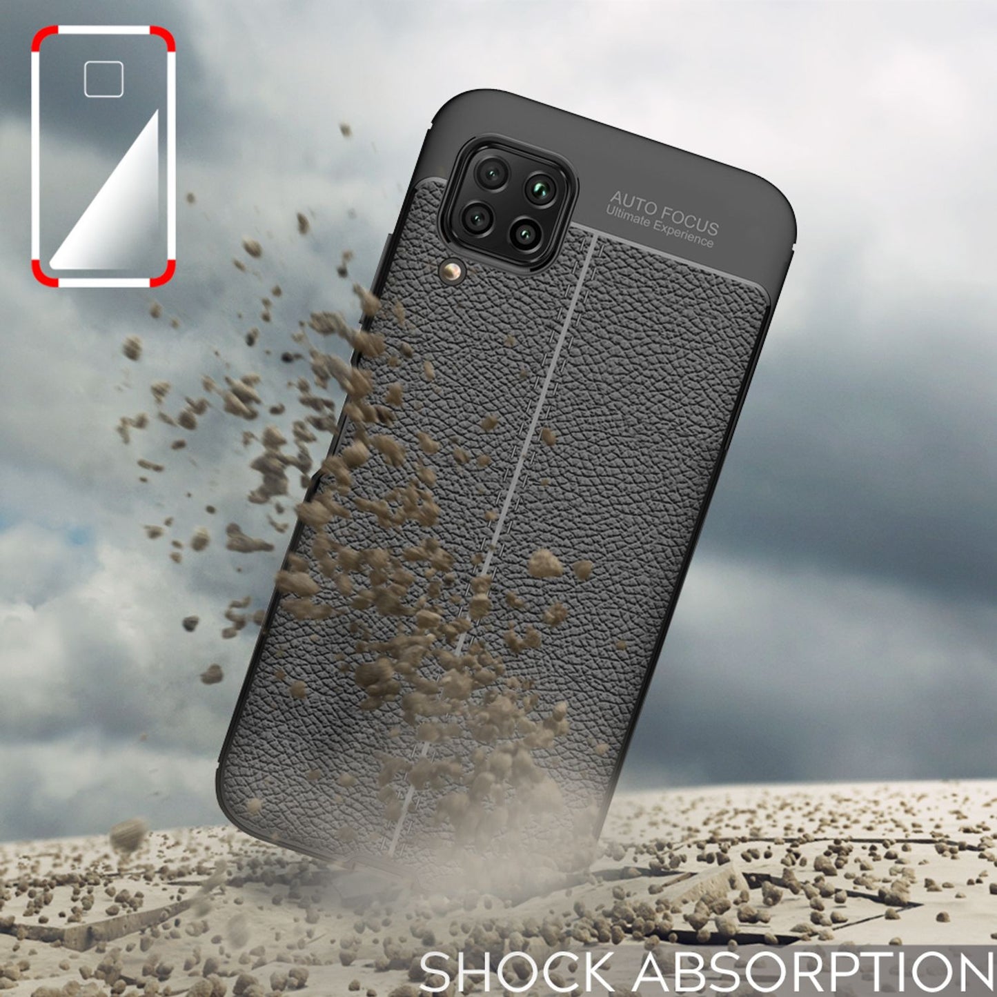 NALIA Handyhülle für Huawei P40 Lite Hülle, Leder Optik Stylische Handyhülle