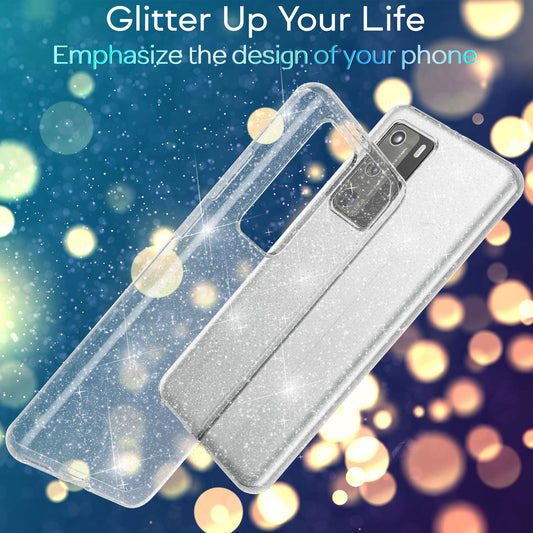 NALIA Glitzer Handyhülle für Huawei P40 Pro Hülle, Bling Silikon Handyhülle Cover