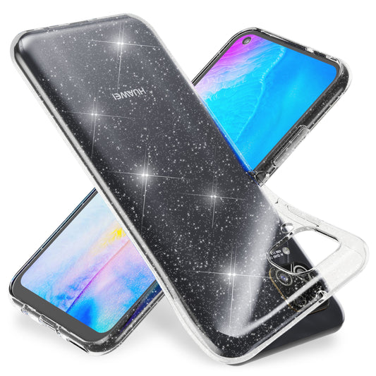 NALIA Glitzer Handyhülle für Huawei P40 Lite Hülle, Bling Silikon Handyhülle Cover