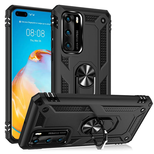 NALIA Ring Hülle für Huawei P40, Handy Schutz Tasche Slim Cover Case Bumper Etui