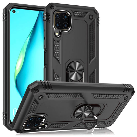 NALIA Ring Hülle für Huawei P40 Lite, Handy Schutz Tasche Cover Case Bumper Etui