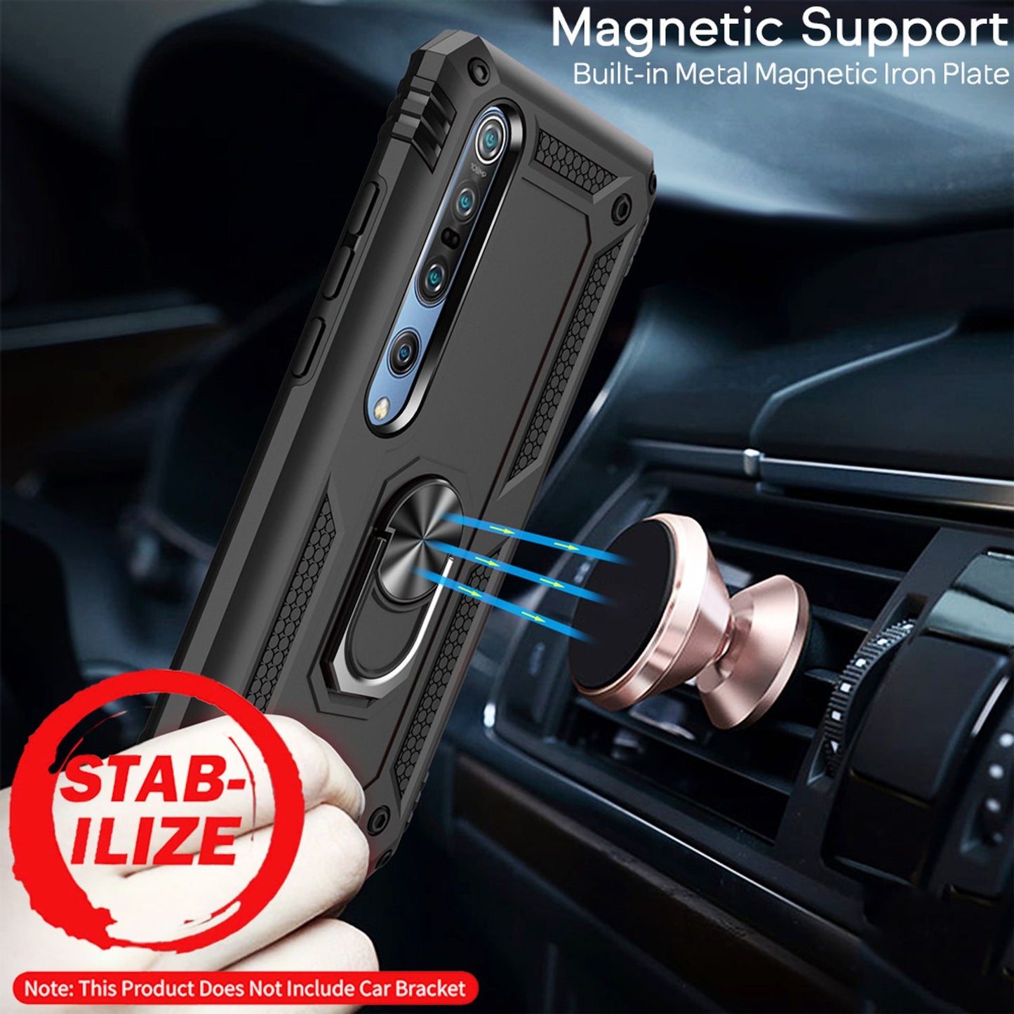 NALIA Berlin 360° Ring Handyhülle - Xiaomi Mi 10/Mi 10 Pro Kompatibel, Stoßfest Hybrid-Material