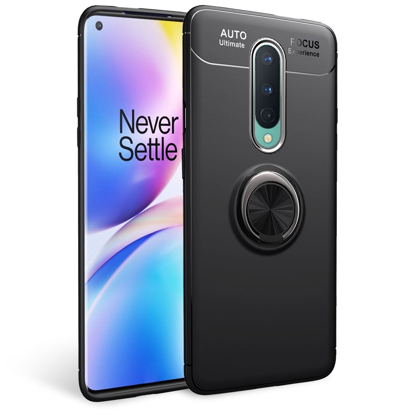 NALIA Ring Hülle für OnePlus 8, Handy Case Schutz Cover Bumper für KFZ-Halterung