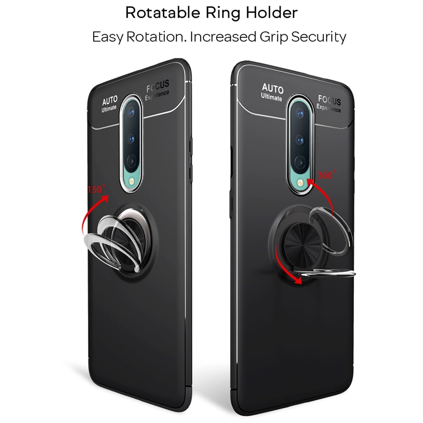 NALIA Ring Hülle für OnePlus 8, Handy Case Schutz Cover Bumper für KFZ-Halterung