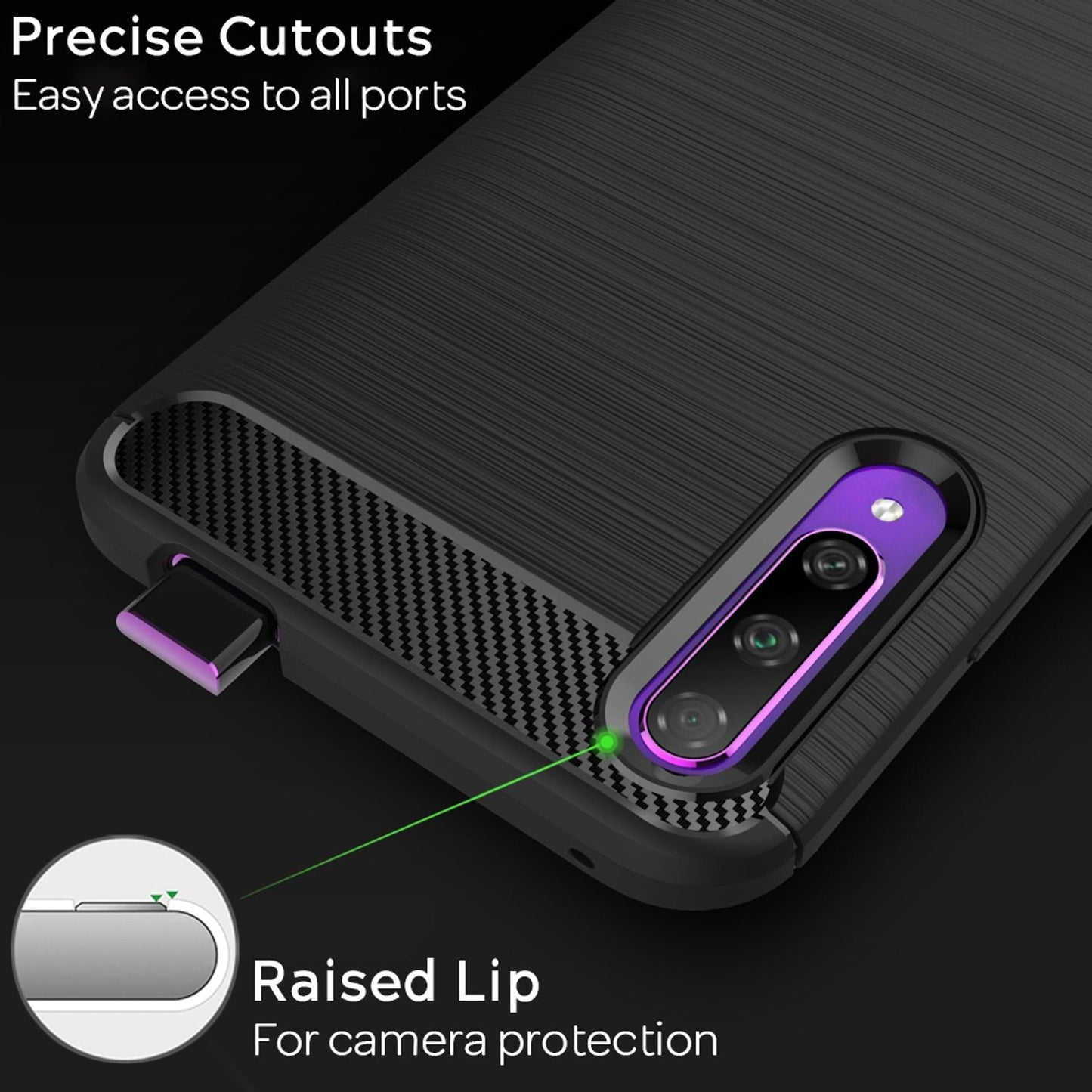 NALIA Honor 9X Pro Vortex Carbon Stil Hülle - TPU Silikon, Carbon Optik, Passgenau