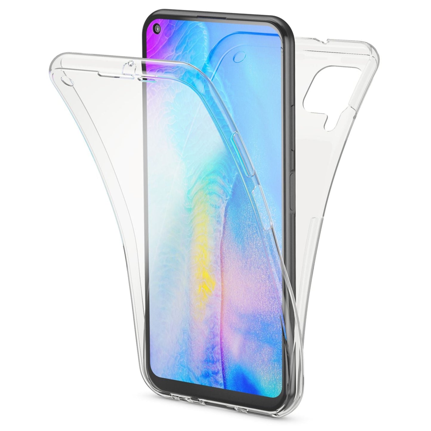 NALIA 360 Grad Case Huawei P40 Lite - Dünn 0,3 mm Transparent, Rundum Schutz, Soft Etui