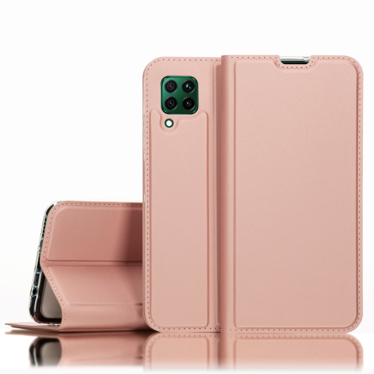 NALIA Huawei P40 Lite Klapphülle Kunstleder - 360 Grad Schutz Slim Wallet Kartenfächer