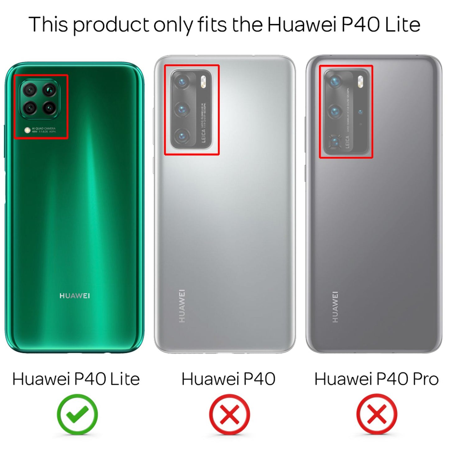 NALIA Huawei P40 Lite Klapphülle Kunstleder - 360 Grad Schutz Slim Wallet Kartenfächer