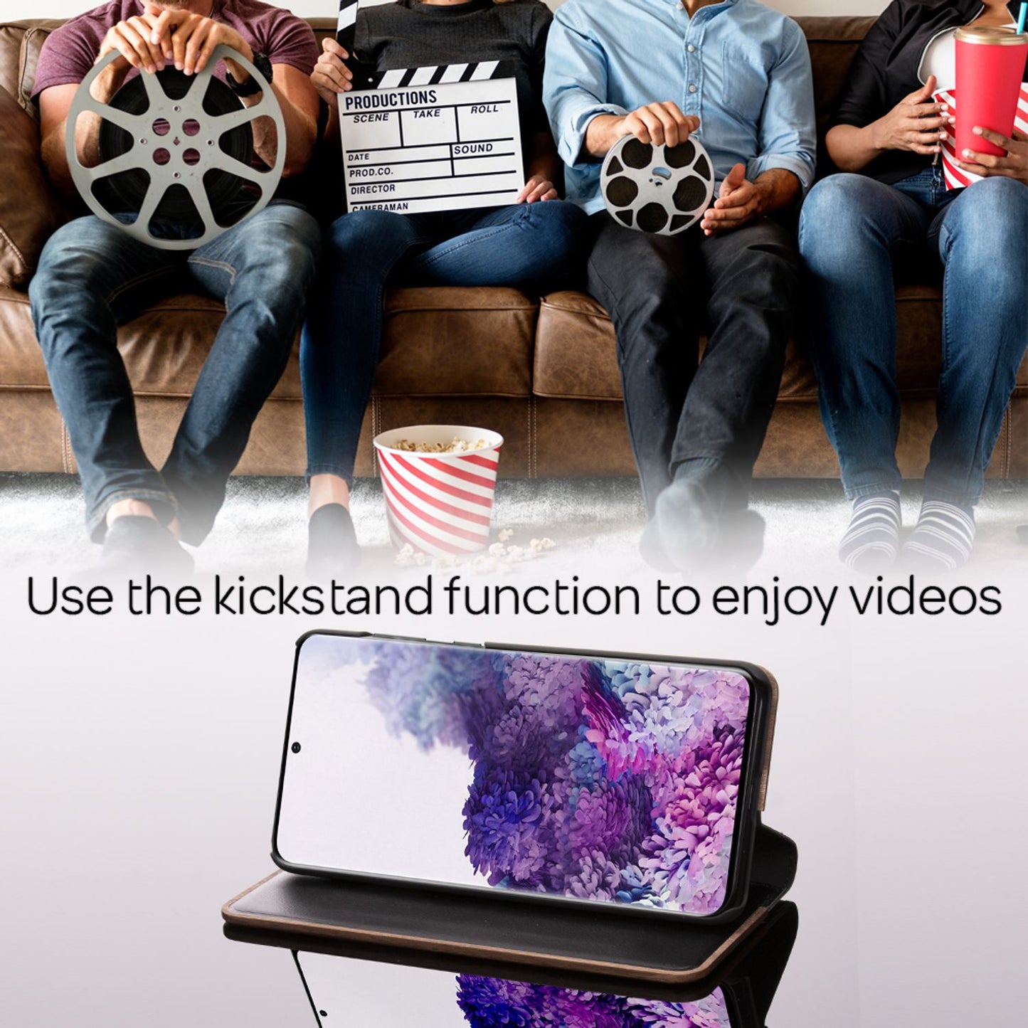 Husă NALIA din lemn masiv - Capacitate 2 sloturi pentru carduri, Dimensiunea se potrivește perfect cu Galaxy S20 Plus, Material FSC Lemn de nuc