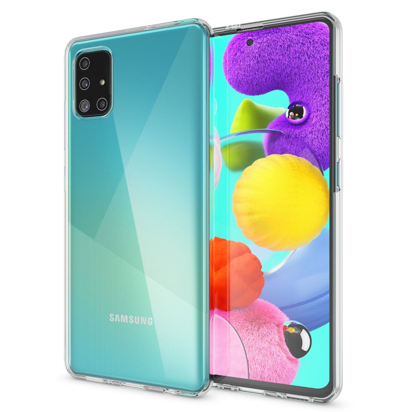 NALIA 360° Handy Hülle für Samsung Galaxy A51, Full Cover Case Schutz Etui Slim