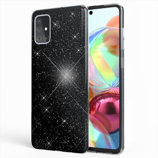 NALIA Glitzer Handy Hülle für Samsung Galaxy A51, Bling Silikon Cover Case Etui