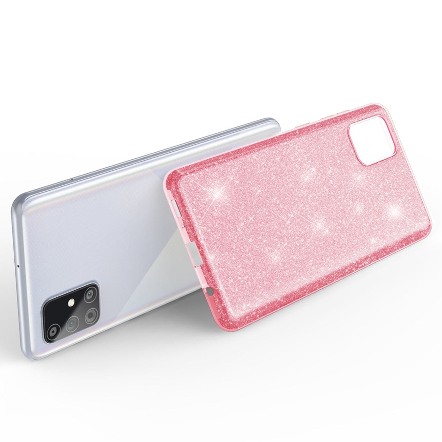 NALIA Glitzer Handyhülle für Samsung Galaxy A71, Bling Case Handy Schutz Strass Cover