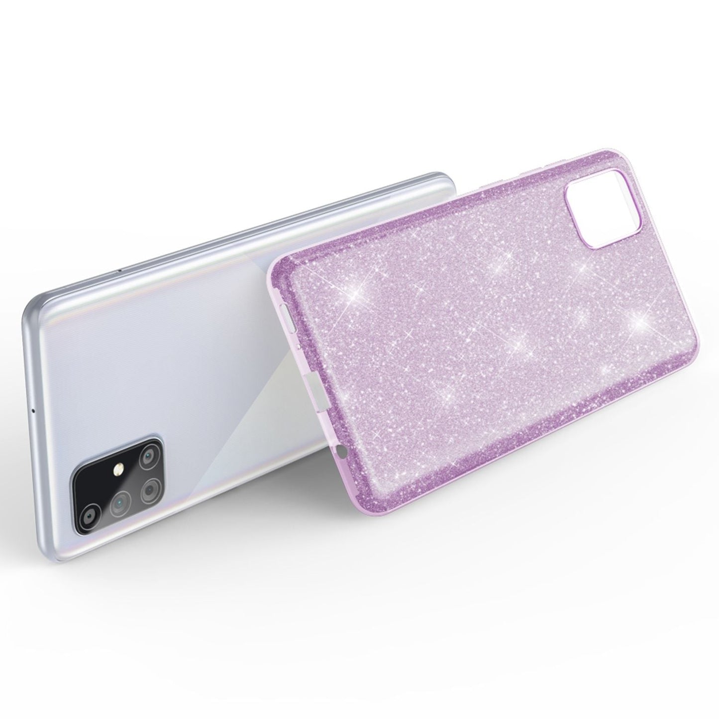 NALIA Glitzer Handyhülle für Samsung Galaxy A71, Bling Case Handy Schutz Strass Cover