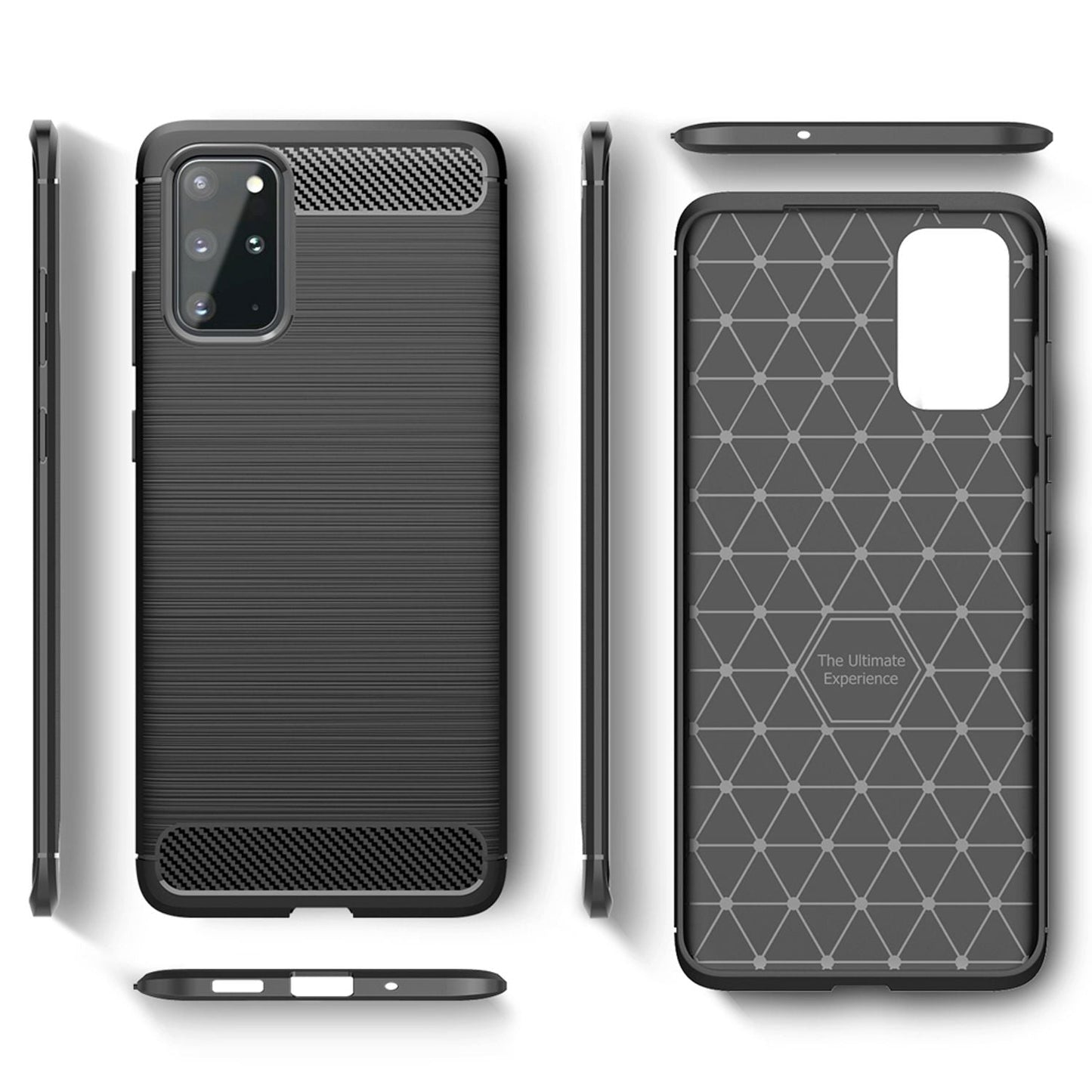 NALIA Galaxy S20 Plus Vortex Carbon Look Case - TPU Silikon Dünn