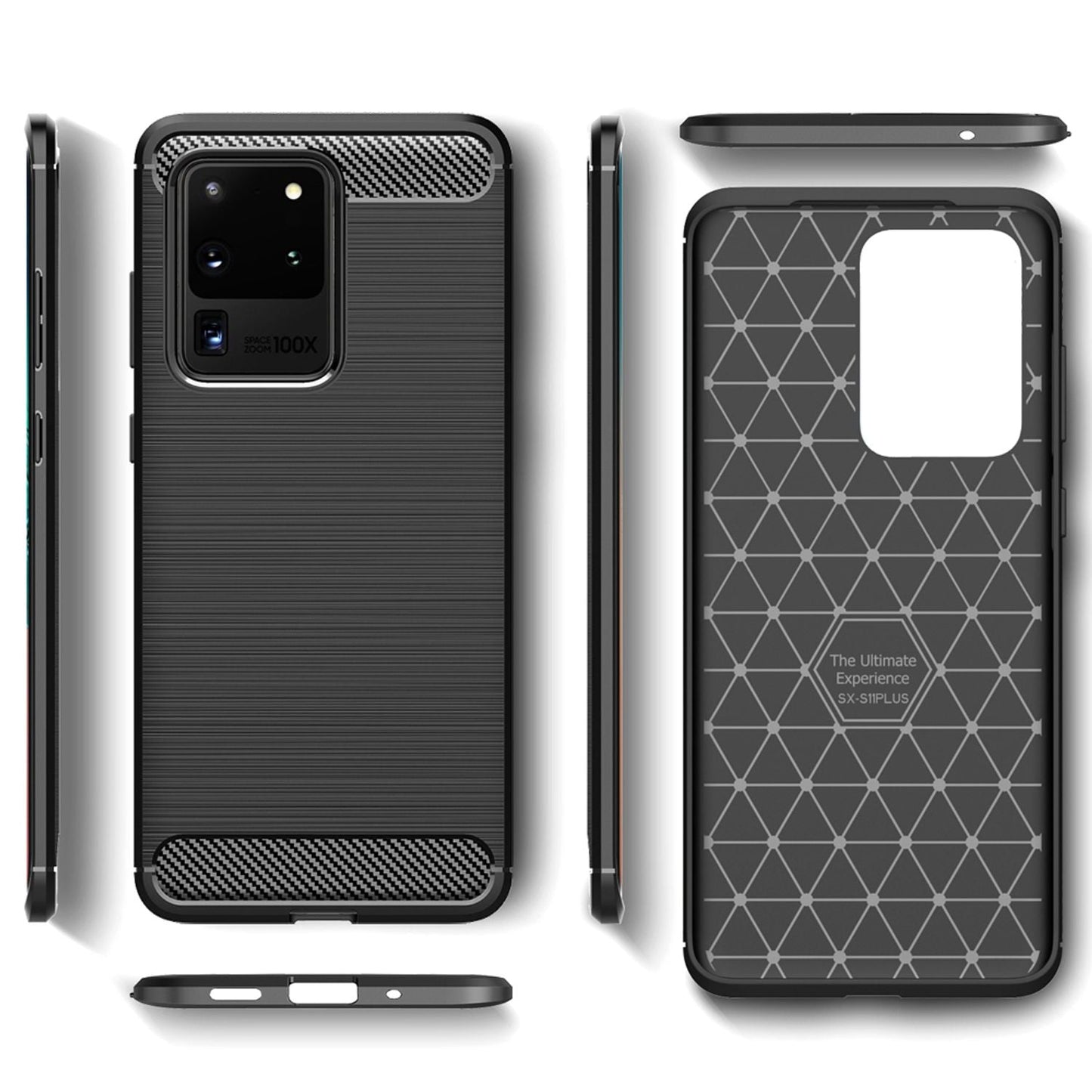 NALIA Galaxy S20 Ultra Carbon Look Hülle - TPU Silikon Dünn Abmessung Elegante Matte Oberfläche Schutz Moderner Stil