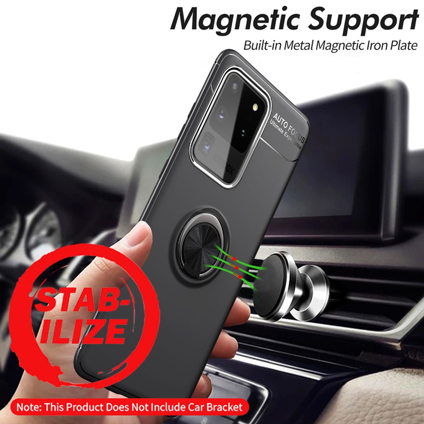 NALIA Ring Handy Hülle für Samsung Galaxy S20 Ultra, Silikon Cover Case Halter