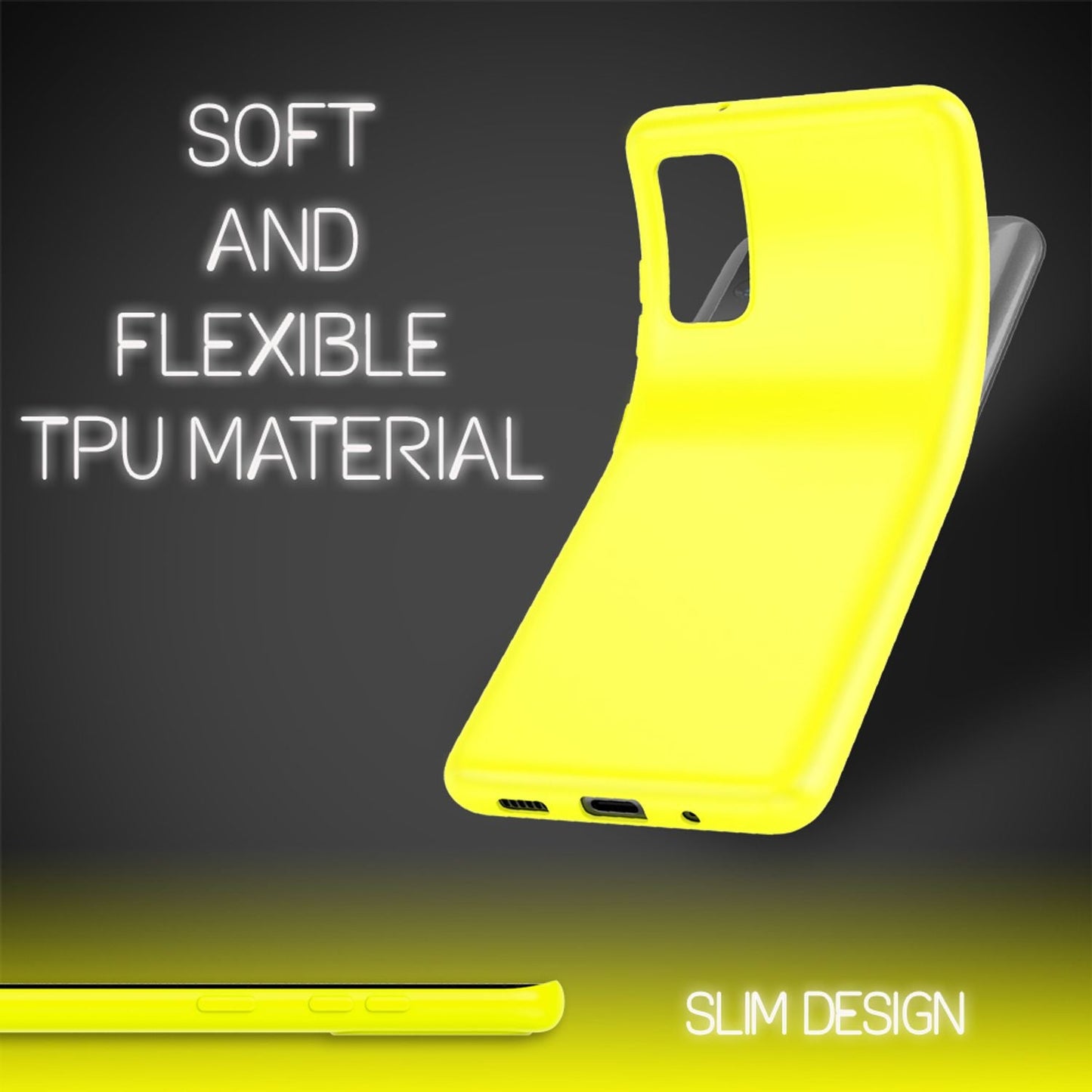 Nalia Neon Handy Hülle Neon Case Strahlende Farben - Galaxy S20 Kompatibel, TPU Silikon, Bumper