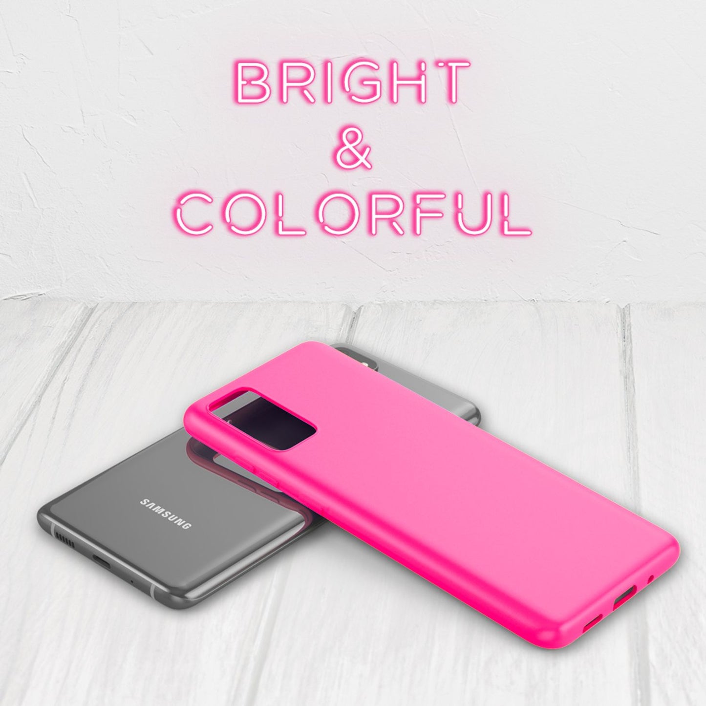 Nalia Neon Handy Hülle Neon Case Strahlende Farben - Galaxy S20 Kompatibel, TPU Silikon, Bumper